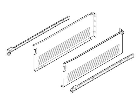 Metabox BLU 150x500 mm bílý rychlomont.