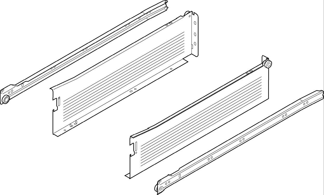 Metabox BLU 118x450 mm bílý rychlomont.