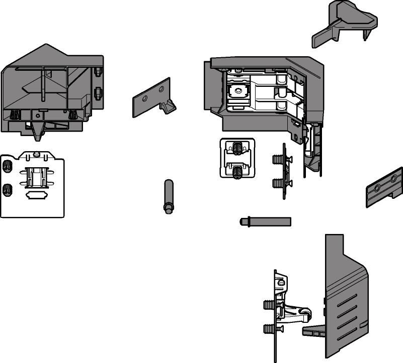 Čelní kování TBX antaro pro SPACE CORNER SYNCROMOTION "M" šedé