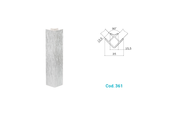 Roh 90° k soklu 150mm - oboustr. nerez broušený