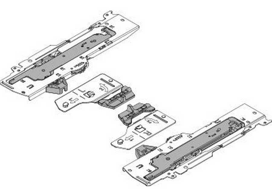 Modul a unašeč L3 BLU TIP-ON BLUMOTION pro TBX 350-650 mm 15-40 kg šedý