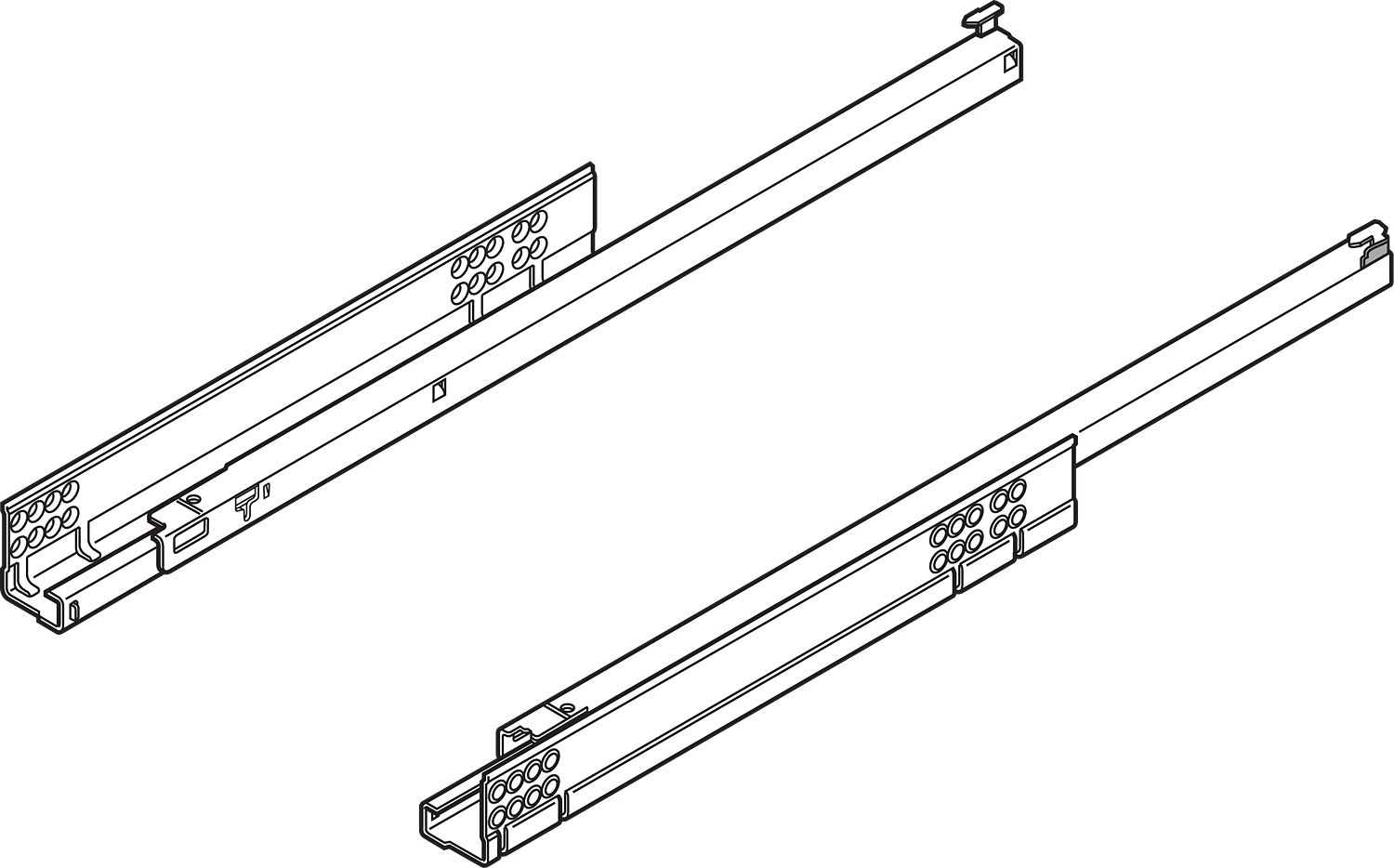 Výsuv Tandem 270 mm částečný výsuv 30 kg BLUMOTION