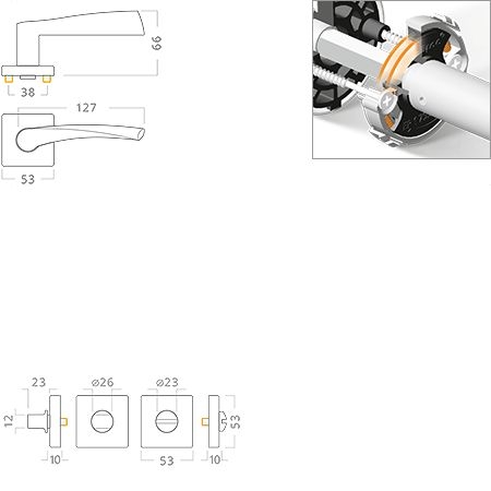 Klika AC-T EURA - RHR SlideBloc ligth WC nerez