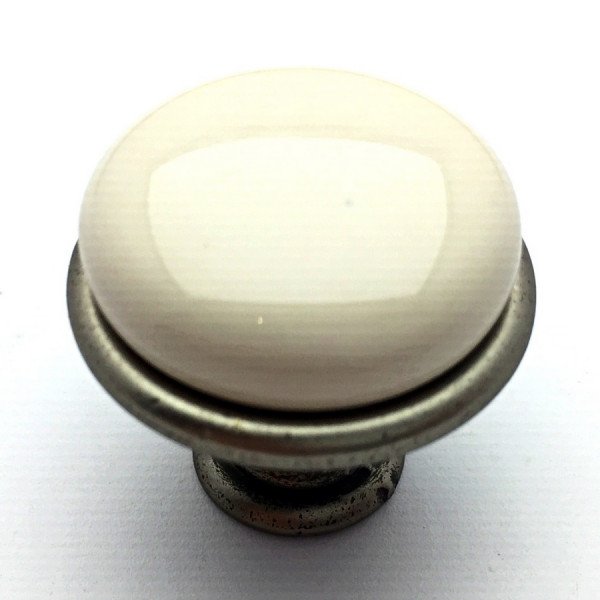 Úchytka TOSCA knopka porcelánová NI patina (DOPRODEJ NÁHRADA=D861539)