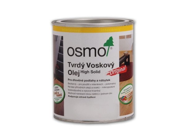 Olej OSMO ORIGINAL voskový tvrdý 3032 bezbarvý hedvábný polomat 0,75 L