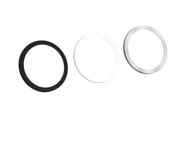 Sada BACH barevných dekorativních kroužků PIX 10x černá 10x bílá 10x nerez (30 ks)