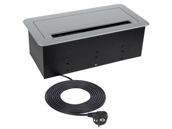 Zásuvka zápustná DL IN BOX 2x zásuvka 230 2x USB nabíječka 1x RJ45 1x HDMI kabel 3,0 m nerez