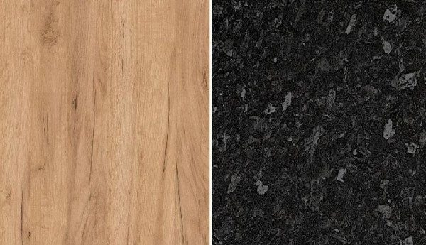 PD zástěna K003/K210 gold craft oak/black flint 10/4100x640 FP/PE NOVINKA