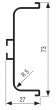 KOOP Profil GOLA bezúchytový "C" pod pracovní desku AL nat 4,1 m (NÁHRADA D789395)
