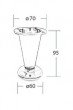 Nožka náb. TINA konická stavitelná 100 mm chrom lesklý