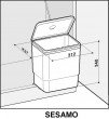 Koš odpad. SINKS SESAMO 45 - 1 x 16 L