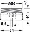 Kluzák HAF 2-dílný 54 x 19 mm černý