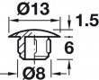 Krytka plast. HAF pro slepý otvor pr. 8 mm srnčí hnědá RAL 8007