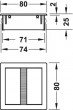 Průchodka kabelová HAF 80 x 80 mm kov stříbrná