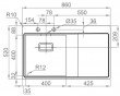 Dřez SINKS XERON 860 3 1/2 1,2 mm levý kartáčovaný