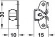 Záskočka (zarážka) HAF k přišroubování ocel 15 x 10 x 30 mm