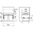 Koš odpad. FRANKE FX60 26-26 2 x 26l